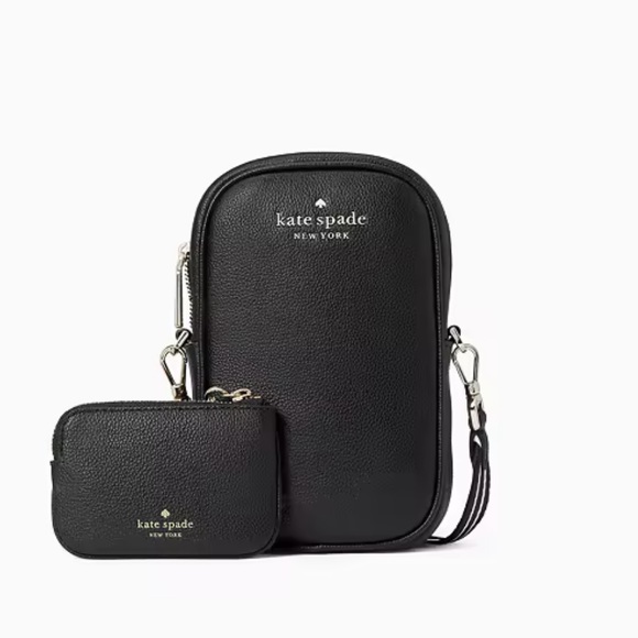 kate spade Handbags - NWT KATE SPADE N/S ROSIE PHONE CROSSBODY SOLID BLACK GOLD HARDWARE NORTH SOUTH